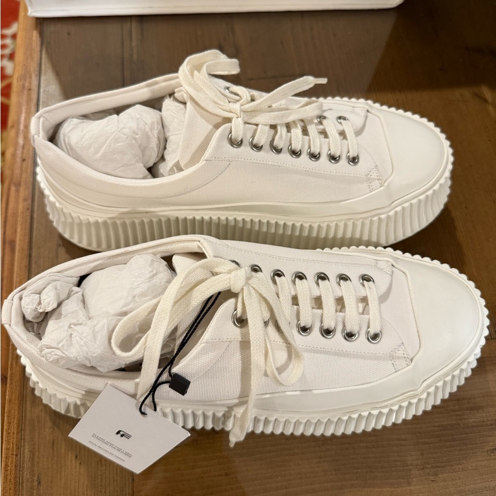 NIB Jill Sander leather platform sneakers